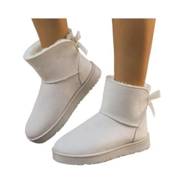 Imagem de Botas De Inverno Femininas De Tamanho Grande Com Sola Grossa Antiderra