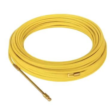 Imagem de Passa Fio Profissional Com Alma De Aço 10 Metros Guia Para Passagem De Cabos Elétricos Em Conduítes Eletrodutos Amarelo
