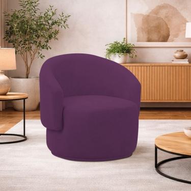 Imagem de Poltrona Decorativa Sala De Estar Recepção Jasmine Suede Roxo