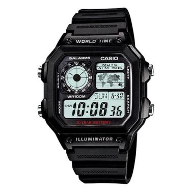 Imagem de Relógio CASIO masculino world time AE-1200WH-1AVDF
