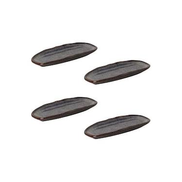 Imagem de Conjunto de Travessas Ovais Rasas Porto Brasil Orgânico Titanium 16,5x8cm - 4 Peças
