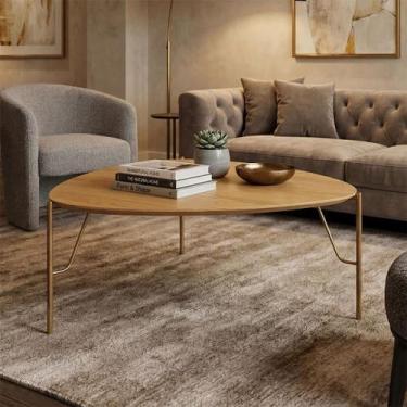 Imagem de Mesa de Centro 36cm para Sala 100% MDF com Pés em Metal - Casa Lar Inc
