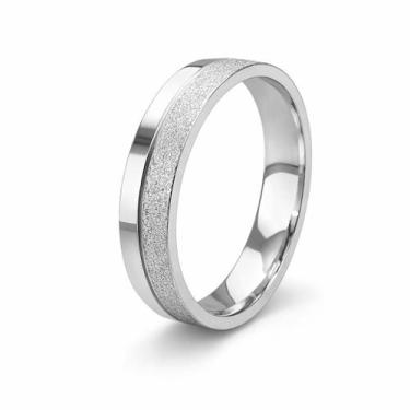 Imagem de Aliança em Prata 925 Fosco Diamantada - Joia de Compromisso - Justino 