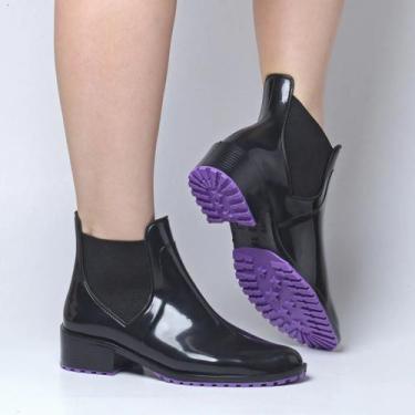 Imagem de Bota Feminina Tratorada Preta Inverno Confortável Cano Curto - Genéric