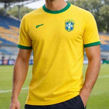 Imagem de Camisa Masculina Amarela Verde Estilo Futebol Rhumell-Masculino