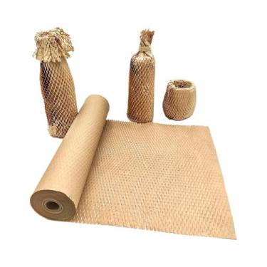 Imagem de Papel Kraft Ecológico Em Rolo Para Embalagem E Proteção De Artesanato 