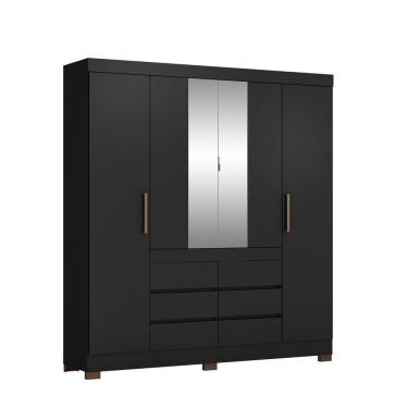 Imagem de Guarda Roupa Casal Cádis Preto Prime Tx Amêndola - Demóbile