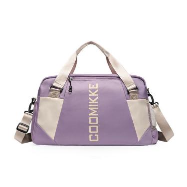 Imagem de Bolsa Mala Fitness Esportiva de Viagem Grande Impermeável com Compartimento para Calçado Lilás OEM