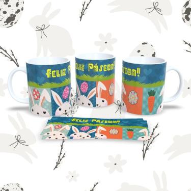 Imagem de Caneca Páscoa 10 para Bebidas Quente e Fria em Porcelana Compatível com Micro-ondas e L...