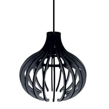 Imagem de Luminária Teto Tipo Pendente Diana Mdf - Completa Cor: Preta - LENOBRE
