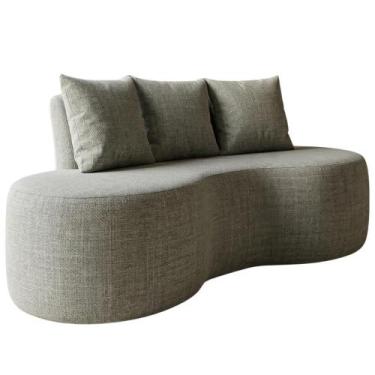Imagem de Sofa 2 Lugares Organico 160 cm Ibiza Linho Vazzano - Dmonegatto, Grey