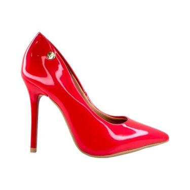 Imagem de Sapato Scarpin Feminino Bico Fino Salto Alto Vizzano 1421100, Vermelho