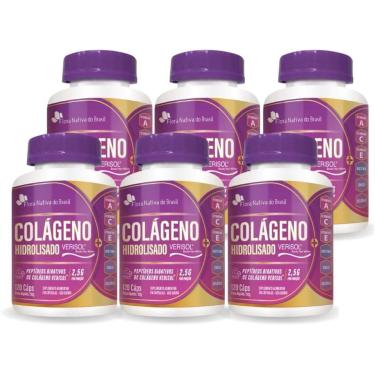 Imagem de Kit Com 06 - Colágeno Hidrolisado Verisol + Associações 750Mg 120 Cápsulas Flora Nativa...