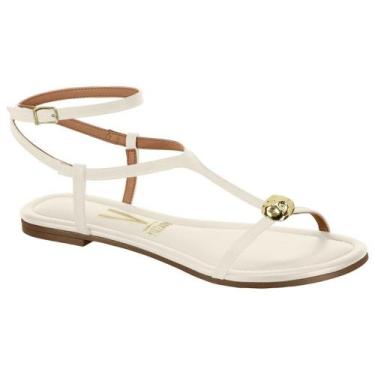 Imagem de Sandália Rasteira Feminina Pelica Branco Off Vizzano 6235.1711, 37