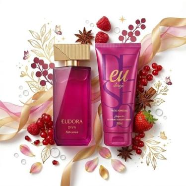 Imagem de Kit Colônia Diva Fabulosa + Creme Eu Desejo Frutas Vermelhas - Eudora 