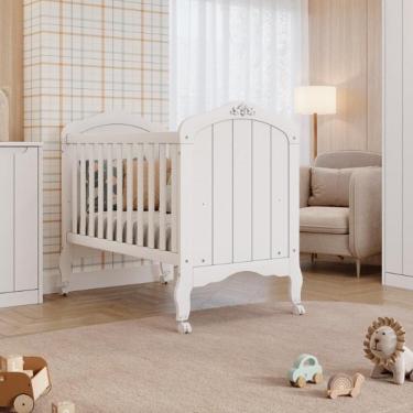 Imagem de Berço Mini Cama Alegria Espresso Móveis Branco Acetinado