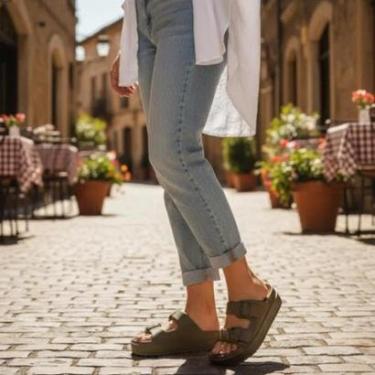 Imagem de Sandália Feminina Papete Moleca Confortável 5577.100 - Oliva-Feminino