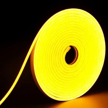 Imagem de Fita de LED Mangueira Neon Silicone 100% Flexível 5m IP67 12V Amarelo OEM