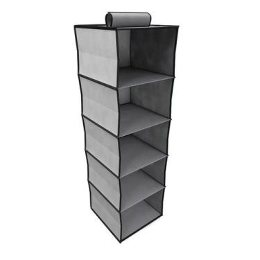 Imagem de Organizador Multiuso 5 Divisórias Suspenso P/ Guarda Roupa - Kadê