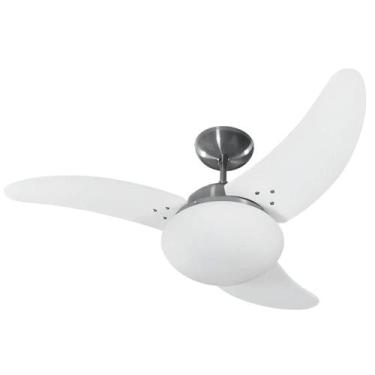 Imagem de Ventilador de Teto Silencioso Tron Solano 3 Pás MDF Cor Branco Aço Esc