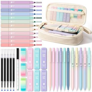 Imagem de Kit de Material Escolar Four Candies com 39 Peças e Estojo para Lápis