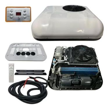 Imagem de KIT AR CONDICIONADO 100% ELETRICO DE TETO MINI 7.000 BTU 12V Única - I
