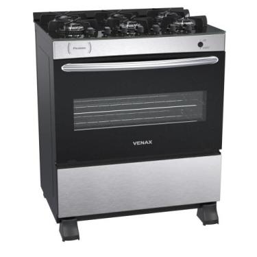Imagem de Fogao a Gas 6 Bocas Venax Picasso Vitreo Inox, Bivolt