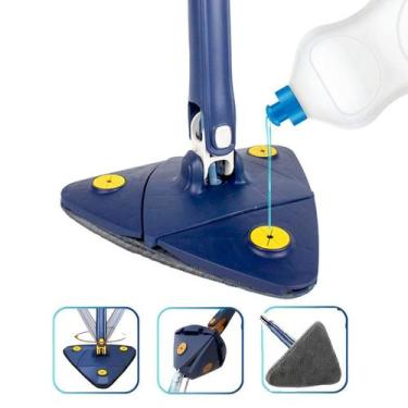 Imagem de Rodo Mop Triangular Multiuso Ajustável Para Limpeza Piso Janela Teto -