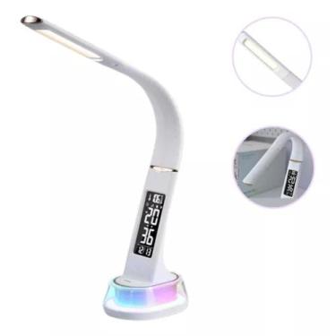 Imagem de Luminária Abajur Rgb Flexível Led Smart Relógio De Mesa - império