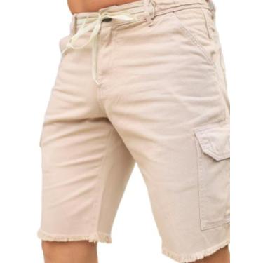 Imagem de Bermuda Masculina Cargo Barra Desfiada Revanche 104063, 40, Caqui