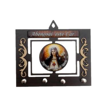 Imagem de Porta Chaves Sagrado Coração de Maria - 11x15 cm - Santinhos do Brasil