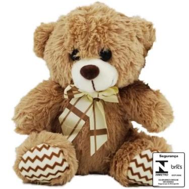Imagem de Urso de Pelúcia Com Laço 18cm FD5052 - Fizzy, Marrom