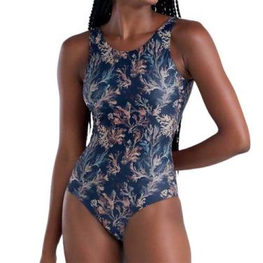 Imagem de Maiô Regata Mash She Bojo Fixo Estampado Piscina Poliéster, Laranja, P