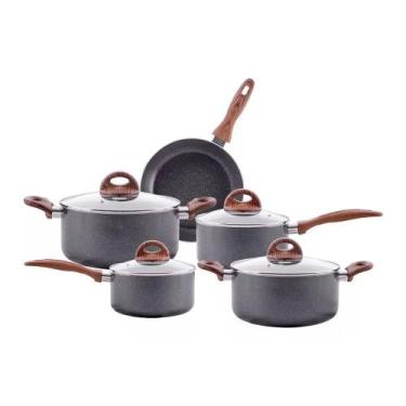 Imagem de Conjunto de Panelas 5 Peças Brinox Ceramic Life Smart Plus Granito