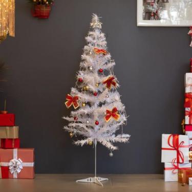 Imagem de Árvore de Natal Branca Nevada com 110 Galhos 1,20m - Zein Importadora