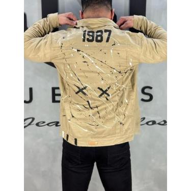 Imagem de Jaqueta Masculina Premium Estampada 4k 1987 - JST Jeans, Caqui, P