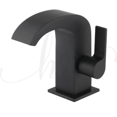 Imagem de Torneira de Pia para Banheiro Cascata Luxo Black Baixa C74 - HOME NETH