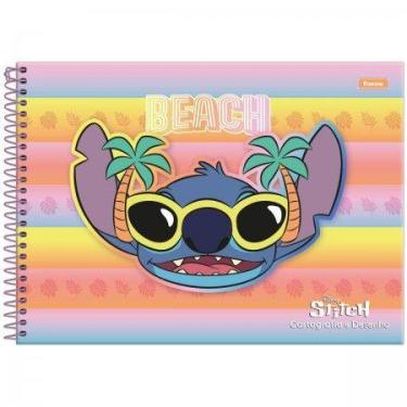 Imagem de Caderno Desenho 80 Folhas Stitch Disney Foroni 50068, Lilas