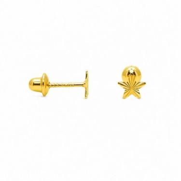 Imagem de Brinco em Ouro 18K Estrela Diamantada - Joia Elegante e Sofisticada - 