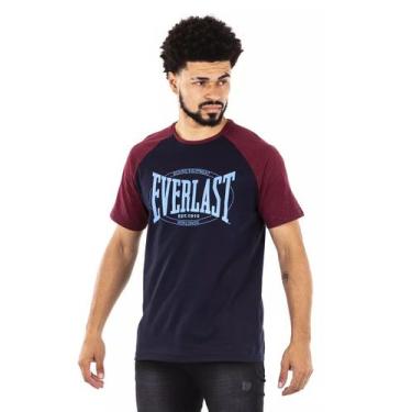 Imagem de Camiseta Everlast Fundamentals Preto/Vermelho com Logo Azul - Masculin