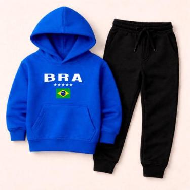 Imagem de Conjunto de Moletom Infantil Brasil Seleção Brasileira Copa do Mundo A