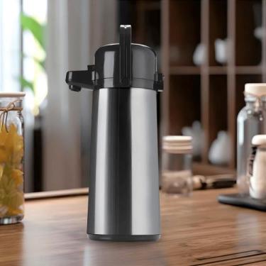 Imagem de Garrafa Térmica 1,8L com Tampa Invicta Air Pot Inox, 1,8L, Prata e Pre