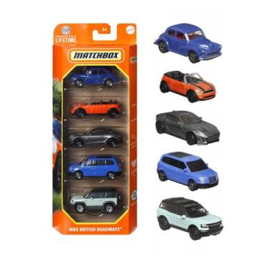 Imagem de Carrinhos em Miniatura Box com 5 Escala 1:64 Matchbox Mattel, Mbx Brit