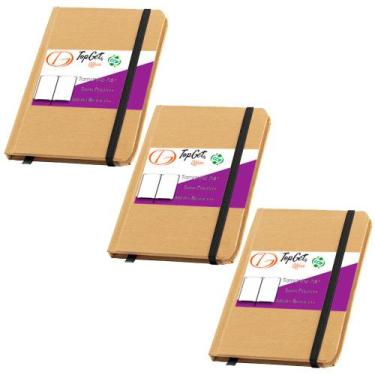 Imagem de Kit 3x Cadernetas Pocket 10x14cm 80 Folhas Sem Pauta Eco Lotus TopGet,