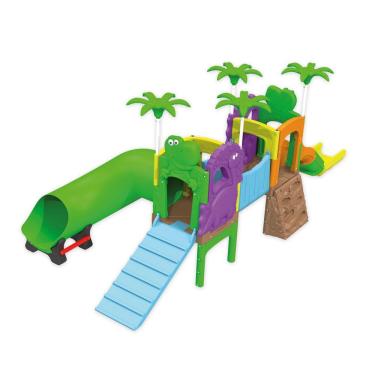 Imagem de Playground Infantil Parque dos Fofossauros a Partir de 3 Anos em Polietileno com Escorregador Túnel Escalada e Ponte