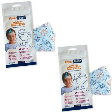 Imagem de Compressa Refrescante Adesiva em Gel Agpmed Fever Fresh para Alívio de Febre e Dor Infantil e Adulto 2 Unidades