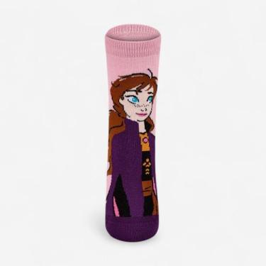 Imagem de Meia Lupo Infantil Frozen Rosa Anna, Bubble gum, 30a36