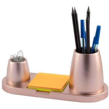 Imagem de Porta Caneta Clips Lembrete Maxcril Trio Plus Rose Metallic - Maxcrill
