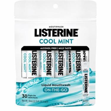Imagem de Enxaguante Bucal Listerine Cool Mint OnTheGo Sem Álcool 30 Sachês 10 m