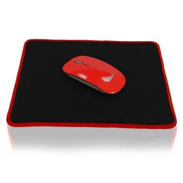 Imagem de MousePad Gamer Borda Costurada Pequeno 27 X 22 Cm - Vermelho - MBtech